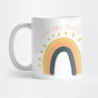 "be the light" boho rainbow Mug